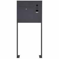 Edelstahl Standbriefkasten Designer BIG ST-P mit DoorBird Video- Sprechanlage seitlich - RAL