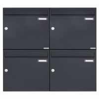 4er 2x2 Aufputz Briefkasten Design BASIC 382A AP - RAL 7016 anthrazitgrau