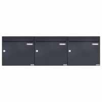 3-compartment 1x3 surface mailbox Design BASIC 382A AP - RAL 7016 anthracite gray