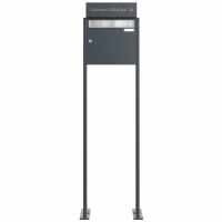 Free-standing letterbox system Design BASIC - Edition LUISA - Stainless steel - RAL 7016 anthracite gray