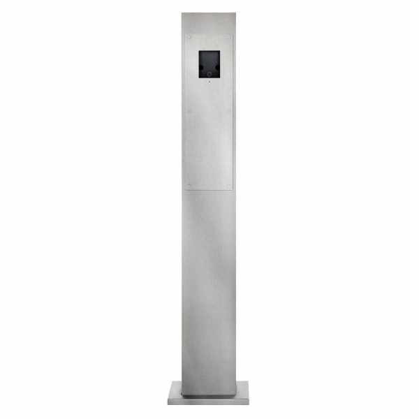 Designer doorbell pedestal - polished V2A stainless steel with 2N Verso - 2N Solo prepared