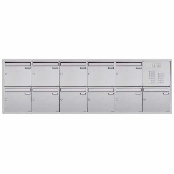 11-compartment 6x2 flush-mounted mailbox BASIC Plus 382XU UP - polished stainless steel - Individual