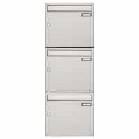 3er 3x1 Edelstahl Aufputz Briefkastenanlage Design BASIC 382A-AP