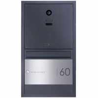 Stainless steel flush-mounted mailbox BASIC Plus 382XU Elegance II with camera DoorBird D1100E - RAL color