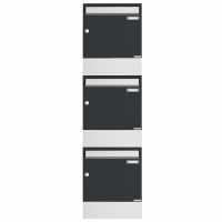 boîte aux lettres 3x1 en saillie BASIC 382A AP avec compartiment à journaux - acier inoxydable RAL 7016 gris anthracite