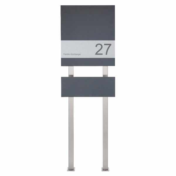 Design mailbox free-standing Schiller MEDIUM VARS - RAL color with stainless steel application