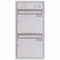 2 parti 1x2 Cassetta per le lettere da incasso BASIC Plus 382XU UP con campanello in acciaio inox