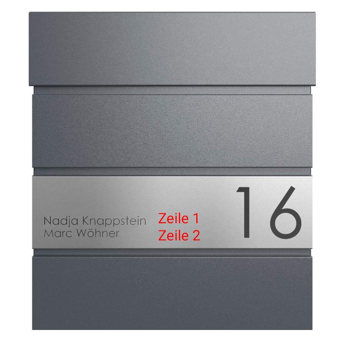 Personalised Letterbox, Modern Mailbox, Contemporary Postbox, popular RAL 7016 Anthracite Grey