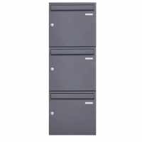 3er 3x1 Aufputz Briefkasten Design BASIC 382A AP - DB703 eisenglimmer