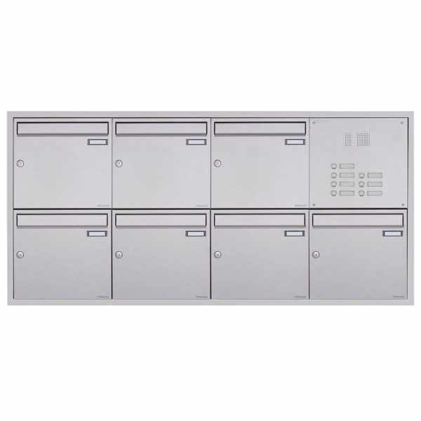 7-compartment 4x2 flush-mounted mailbox BASIC Plus 382XU UP - polished stainless steel - Individual