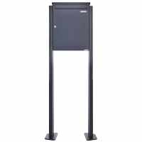 Large capacity free-standing letterbox Design BASIC 380BP-440 ST-T - RAL 7016 anthracite-grey