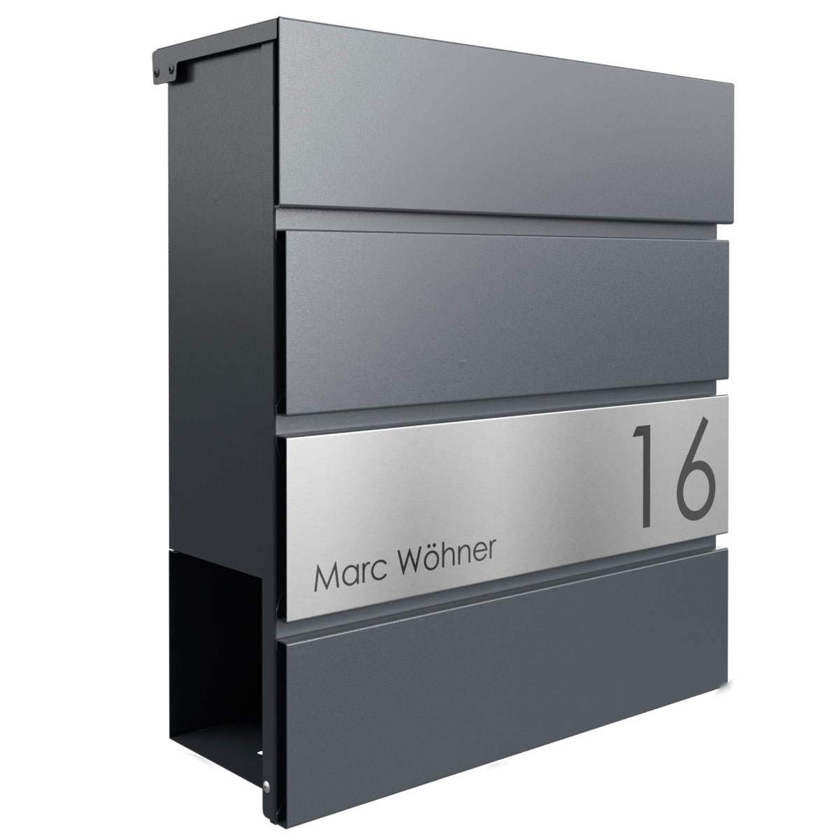 Personalised Letterbox, Modern Mailbox, Contemporary Postbox, RAL 7016 Anthracite newest Grey